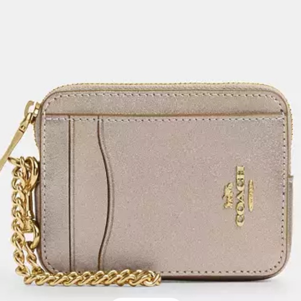 Coach Zip Card Case Gold nwot - Picture 7 of 12
